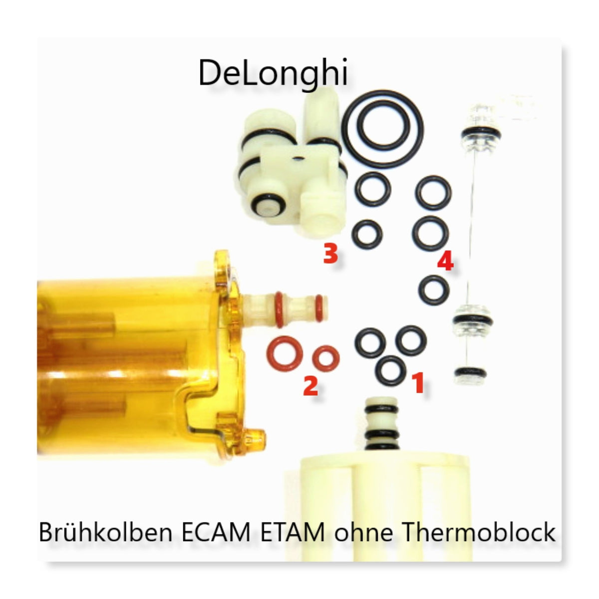 Delonghi ECAM ETAM AEG O-Ring SET Dichtungssatz  Brühkolben Fett 6g . Kolben ohne Thermoblock