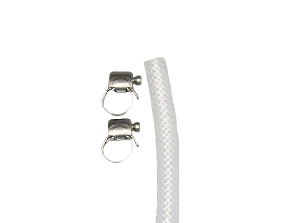 Silikon Gewebeschlauch Schlauch Innen ID 4,2 x 2 mm  8,2 mm Außen+ Schraubschellen R+S / Klemme Oetiker Lebensmitteleicht weich