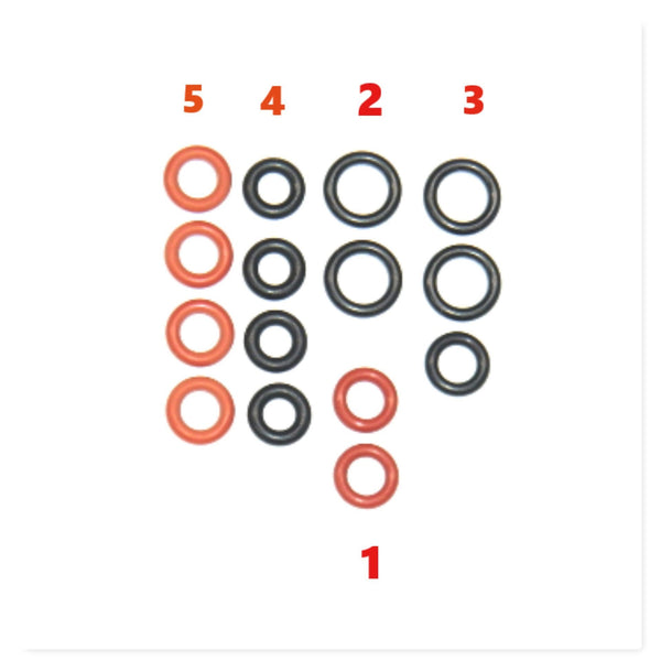 Delonghi ESAM AEG O-Ring SET Dichtungssatz klein für Brühkolben mit Thermoblock ∅5 Anschluss