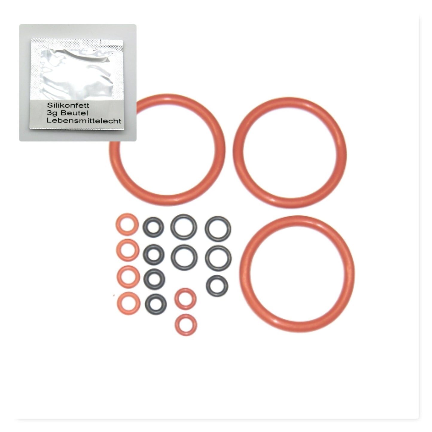 Delonghi ESAM AEG O-Ring SET Dichtungssatz  Fett 3g Brühgruppe. Brühkolben mit Thermoblock ∅5 mm Anschluss