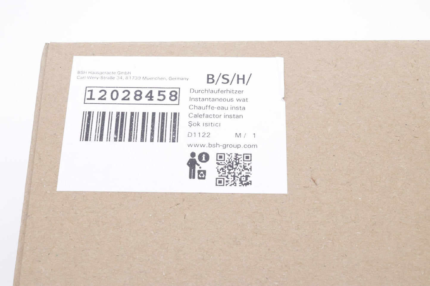 Siemens Bosch Neu  Durchlauferhitzer Heizelement Heizstab  12028458 für EQ.500 Kaffeevollautomaten