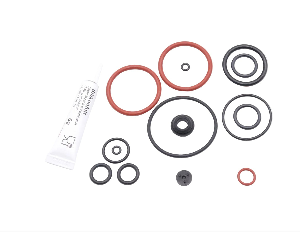 Krups EA 68 69 80 81 82 90 Rowenta ES 68 EA69 AE90 Dichtungsatzt O-Ring Rot Fett 6g  Thermoblock Druckzylinder Drainageventil +Formdichtung für Stößel und Cremaventil+ O-Ring Dampfdüse