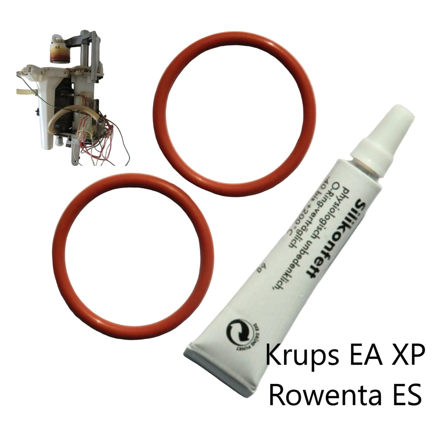 Krups EA 68 69 80 81 82 90 Rowenta ES 68 ES 69 Dichtungssatz O-Ring Rot Fett 6g Kaffeevollautomat Brühgruppe  Kolben