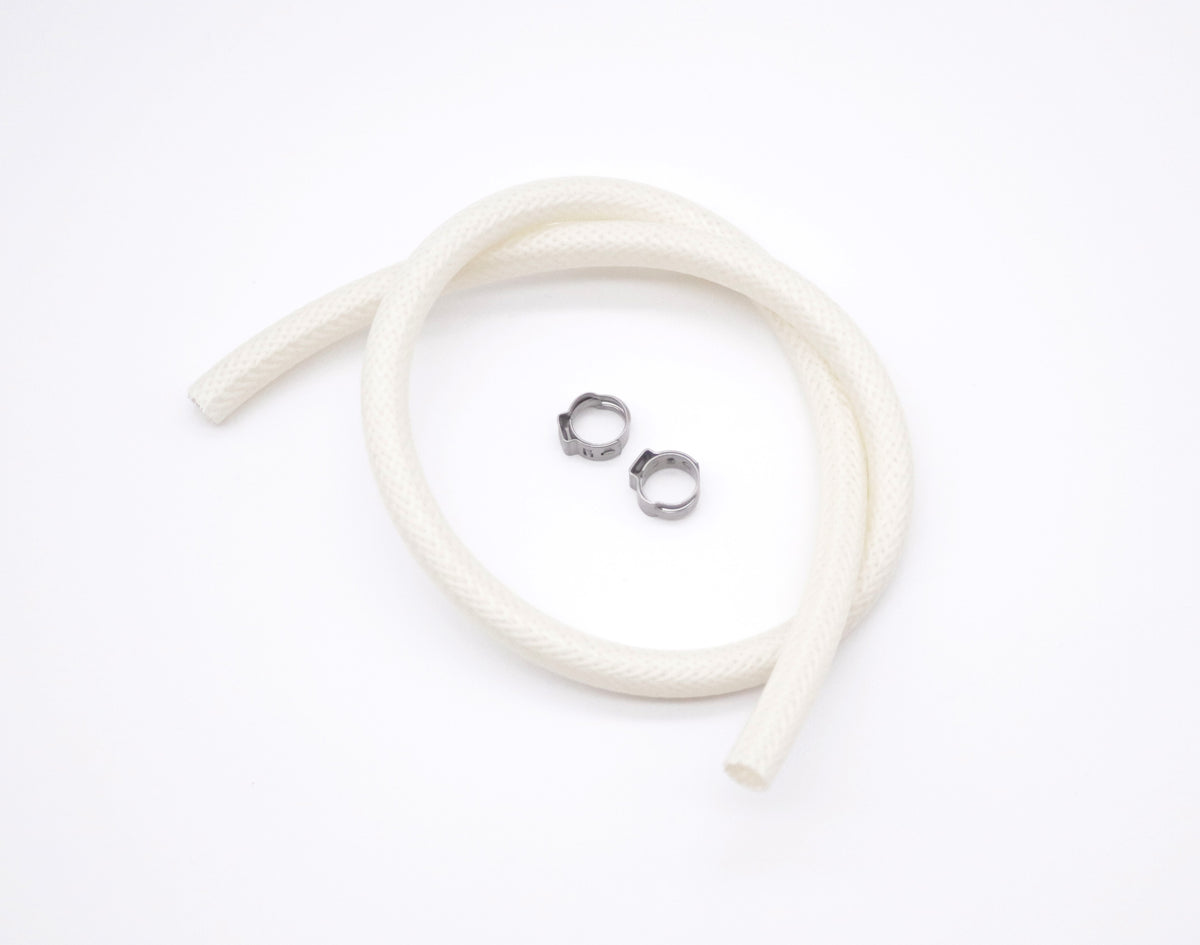 Gewebe Innen 4,1 x 2 mm /8,1 mm Außen + Schellen Gewebeschlauch 38 Bar